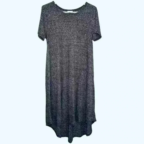 Lularoe Carly Swing Grey Dress Medium - Picture 1 of 6